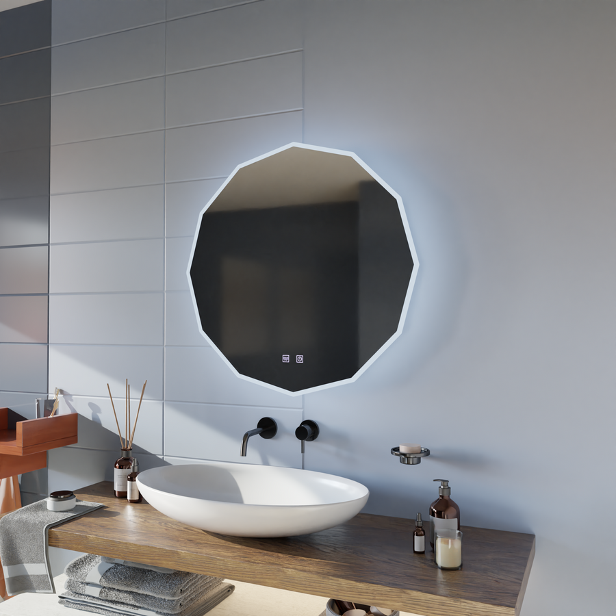 LED Στρογγυλός καθρέφτης, 80cm, VIVO Touch, Σύστημα Demister, Dimmable Mirrors Korman E Προεπιλεγμένος τίτλος Alessandro Design