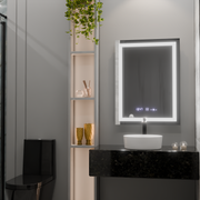 Ορθογώνιος καθρέφτης LED, 75x90 cm, Verite MotionGlow Marcello, Σύστημα Demister, Ρολόι & Θερμόμετρο, Dimable Mirrors Marcello Προεπιλεγμένος τίτλος Alessandro Design