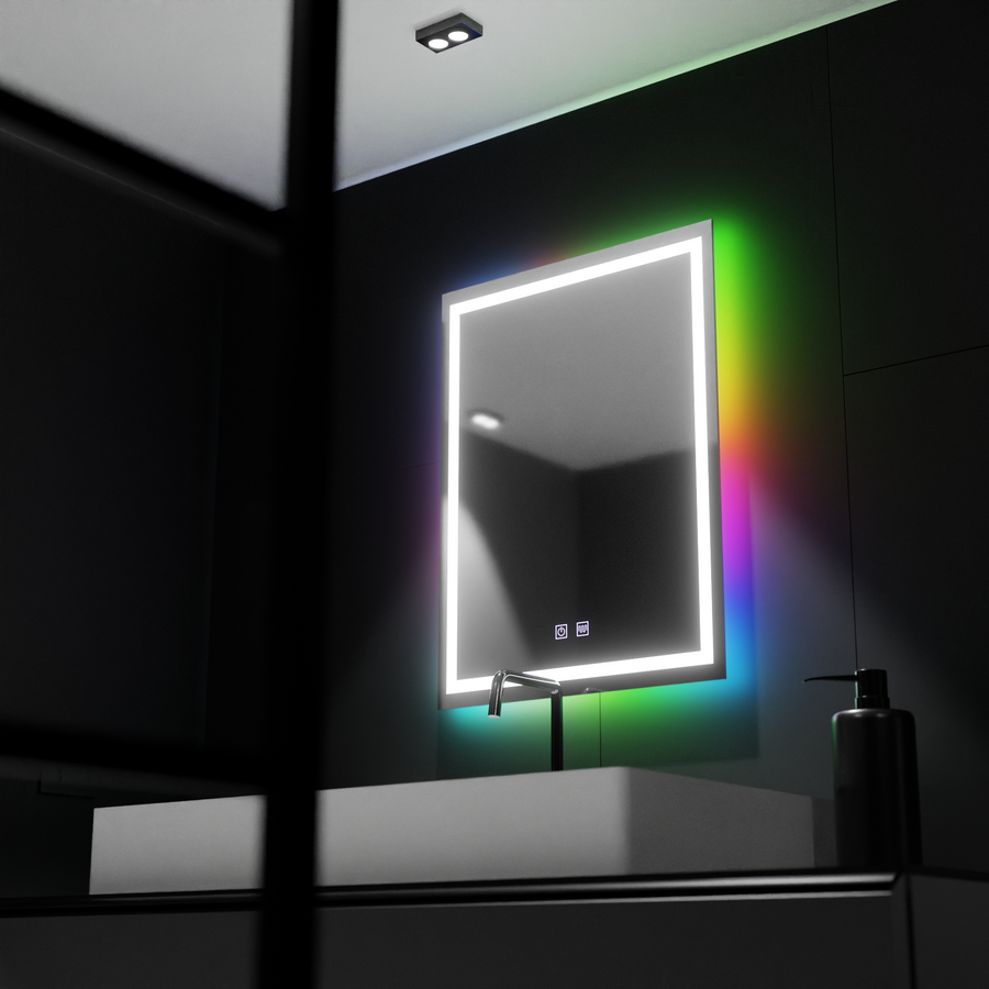 Ορθογώνιος καθρέφτης LED 60X80cm, Spectrum Touch, RGB, Καθρέφτες συστήματος απομίμησης Korman E Προεπιλεγμένος τίτλος Alessandro Design