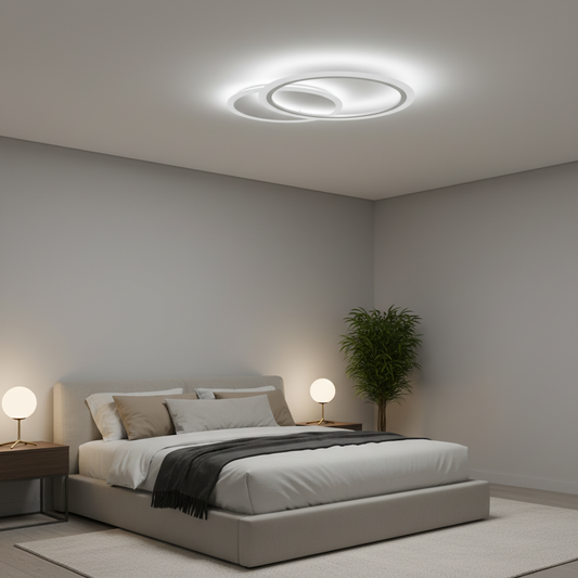 Πολυέλαιος LED με τηλεχειριστήριο LUCY 27W, 2 κύκλοι, κρύο/θερμ/ουδέτερο φως, ρυθμιζόμενο, λευκός πολυέλαιος LED με τηλεχειριστήριο Προεπιλεγμένος τίτλος Alessandro Design