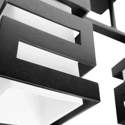 VANJA Ξύλινος πολυέλαιος με τετράγωνη απόχρωση 2 X υποδοχή E27 Λευκός Μαύρος Classic Chandeliers Προεπιλεγμένος τίτλος Alessandro Design