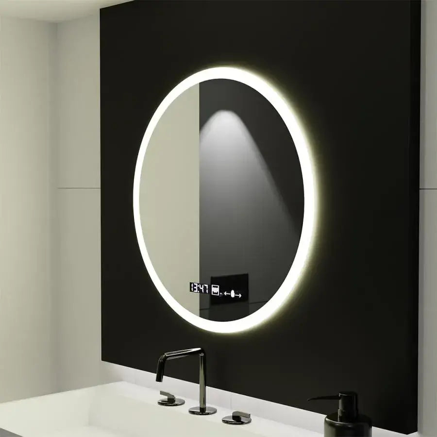 LED Στρογγυλός καθρέφτης 50cm Giulia Sensor MotionGlow Marcello Σύστημα αποθολώματος Ρολόι & Θερμόμετρο Dimabila Mirrors Marcello Προεπιλεγμένος τίτλος Alessandro Design