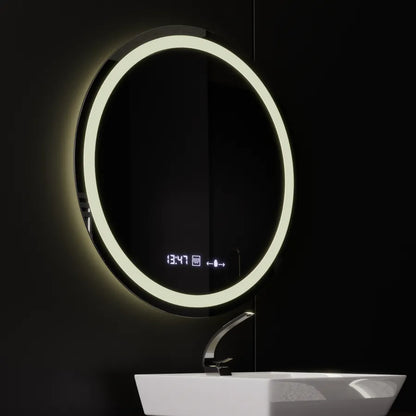 Στρογγυλός καθρέφτης LED, διάμετρος 50 cm, Celeste MotionGlow Marcello, Σύστημα αποθάμβωσης, Ρολόι & Θερμόμετρο, Ρυθμιζόμενο, Θερμό Ουδέτερο Ψυχρό Φως 3000K/4000K/6000K Καθρέφτες Marcello Προεπιλεγμένος τίτλος Alessandro Design