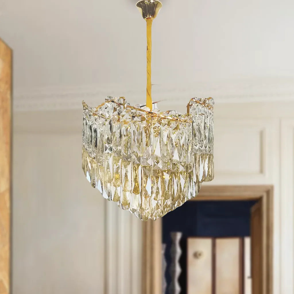 Crystal Candelabra TOPKAPI Petito 3xE27, Διάμετρος 30cm, Γυαλιστερό χρυσό, Ρυθμιζόμενο ύψος Cristal Candelabra Προεπιλεγμένος τίτλος Alessandro Design