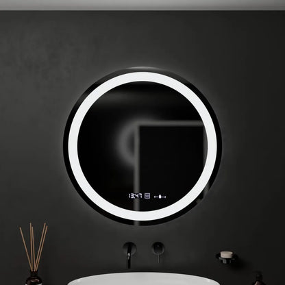 Στρογγυλός καθρέφτης LED, 60 cm, Celeste MotionGlow Marcello, Σύστημα Demister, Ρολόι & Θερμόμετρο, Ρυθμιζόμενο, Θερμό Ουδέτερο Ψυχρό Φως 3000K/4000K/6000K Marcello Mirrors Προεπιλεγμένος τίτλος Alessandro Design