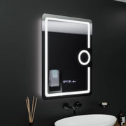 Ορθογώνιος καθρέφτης LED, 60x80cm, Eclat MotionGlow Marcello, Ρολόι & Θερμόμετρο, Σύστημα Demister, Καλλυντικός Μεγεθυντικός φακός, Dimabila Mirrors Marcello Προεπιλεγμένος τίτλος Alessandro Design