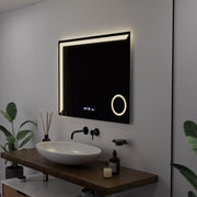 Ορθογώνιος καθρέφτης LED, 80x60 cm, Precision MotionGlow Marcello, Σύστημα αποθαμβώματος, Ρολόι & Θερμόμετρο, Καλλυντικός Μεγεθυντικός φακός, Dimable Marcello Mirrors Προεπιλεγμένος τίτλος Alessandro Design