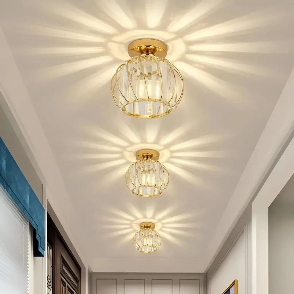 Monica Chandelier, 1XE27, Gold, D 16cm, Metal and Crystal Classic Chandeliers Προεπιλεγμένος τίτλος Alessandro Design