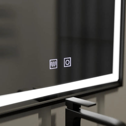 Ορθογώνιος καθρέφτης LED 60x90cm EDGE Touch Demister System, Καθρέφτες μαύρου πλαισίου Korman E Προεπιλεγμένος τίτλος Alessandro Design