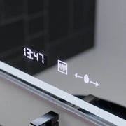 Ορθογώνιος καθρέφτης LED, 60x80 cm, Verite Imperial Silver Motion Glow Marcello, Σύστημα Demister, Ρολόι & Θερμόμετρο, Dimable Mirrors Marcello Προεπιλεγμένος τίτλος Alessandro Design