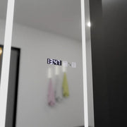 Ορθογώνιος καθρέφτης LED, 45x140 εκ., Αισθητήρας ραντάρ Giulia Marcello, Σύστημα αποθάμβωσης, Ρολόι & Θερμόμετρο, Dimabila, Καθρέφτες ραπτικής στολής Προεπιλεγμένος τίτλος Alessandro Design