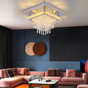Alberico Square LED Πολυέλαιος, 17W, Κρύο/Ζεστό/Ουδέτερο φως, Crystal, Glossy Chrome Modern Chandeliers Προεπιλεγμένος τίτλος Alessandro Design