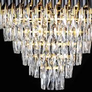 Crystal Chandelier CC900/800X1200, 23xE14, Διάμετρος 80cm, Ύψος 120cm, Γυαλιστερό χρυσό και μαύρο, Ρυθμιζόμενο ύψος, Κομψή σχεδίαση Crystal Chandeliers Προεπιλεγμένος τίτλος Alessandro Design
