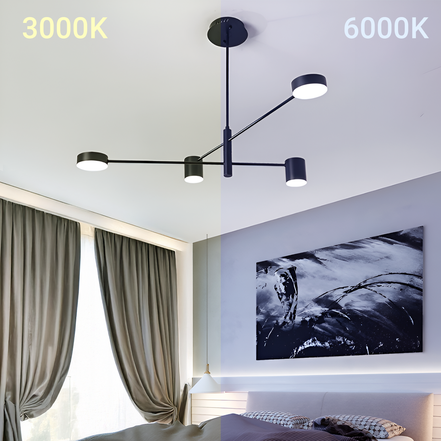 GALIOS LED Πολυέλαιος 48W, 4 Στοιχεία, Κρύο/Ζεστό/Ουδέτερο φως, Μαύροι Μοντέρνοι Πολυέλαιοι Προεπιλεγμένος τίτλος Alessandro Design