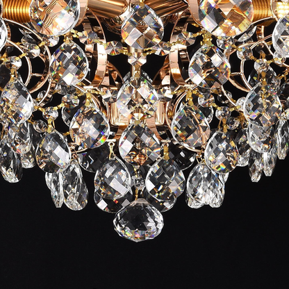 Candelabru Cristal CRYSTARA Nobile, 5x E14, Diametru 40cm, Auriu Lucios Candelabre Cristal Default Title Alessandro Design