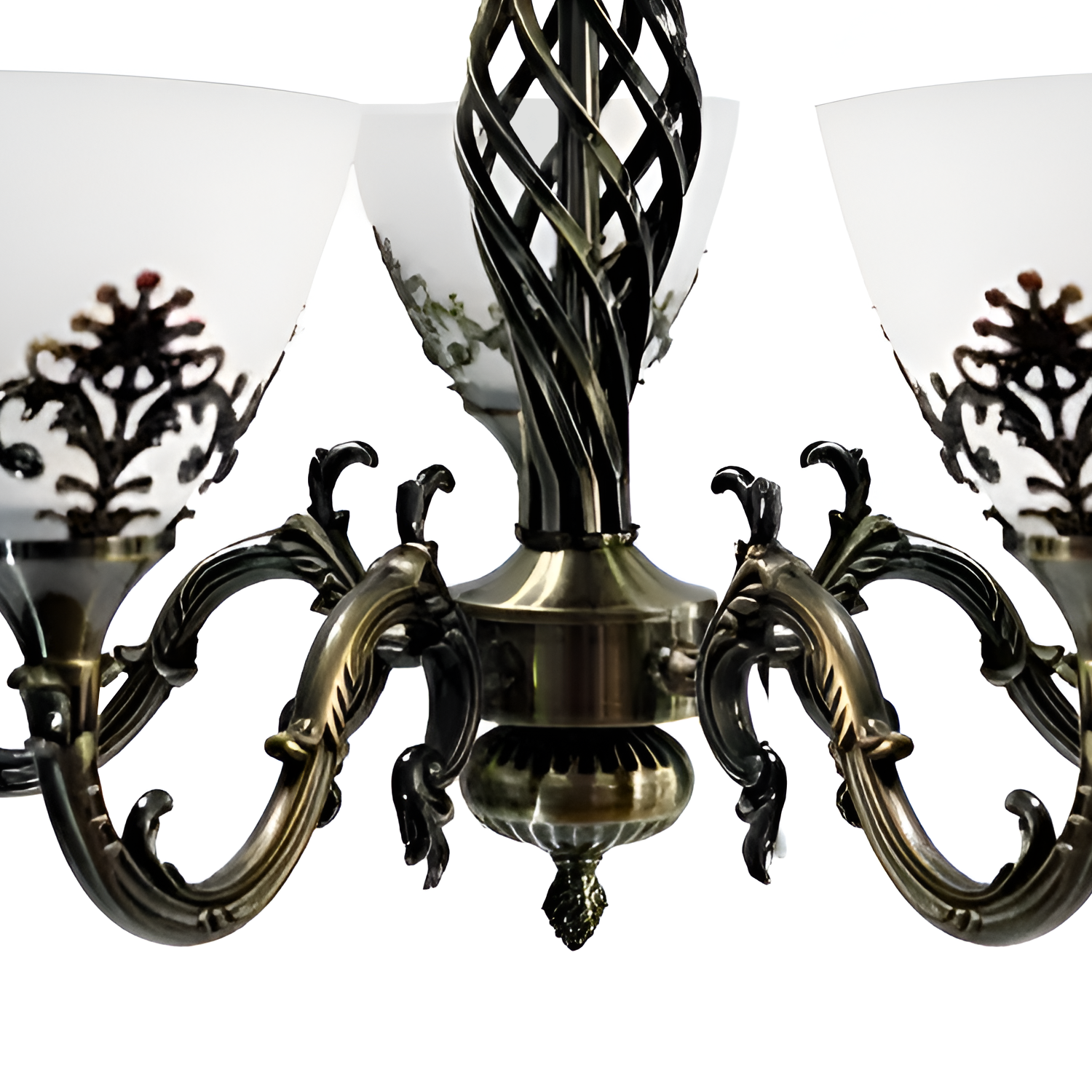 Rustic Chandelier COTTAGE, 5XE27, Antique Bronze, Metal and Glass Classic Candelabra Προεπιλεγμένος τίτλος Alessandro Design