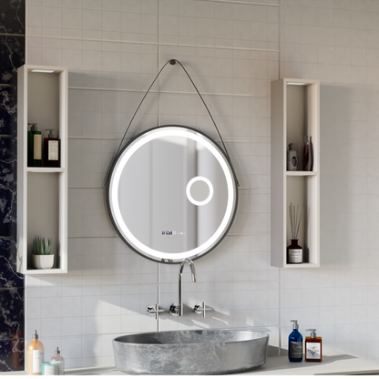Στρογγυλός καθρέφτης LED, 11W, 60cm, Micah Marcello MotionGlow Sensor, Demister System, Clock & Thermometer, Cosmetic Magifier, Dimable Marcello Mirrors Προεπιλεγμένος τίτλος Alessandro Design
