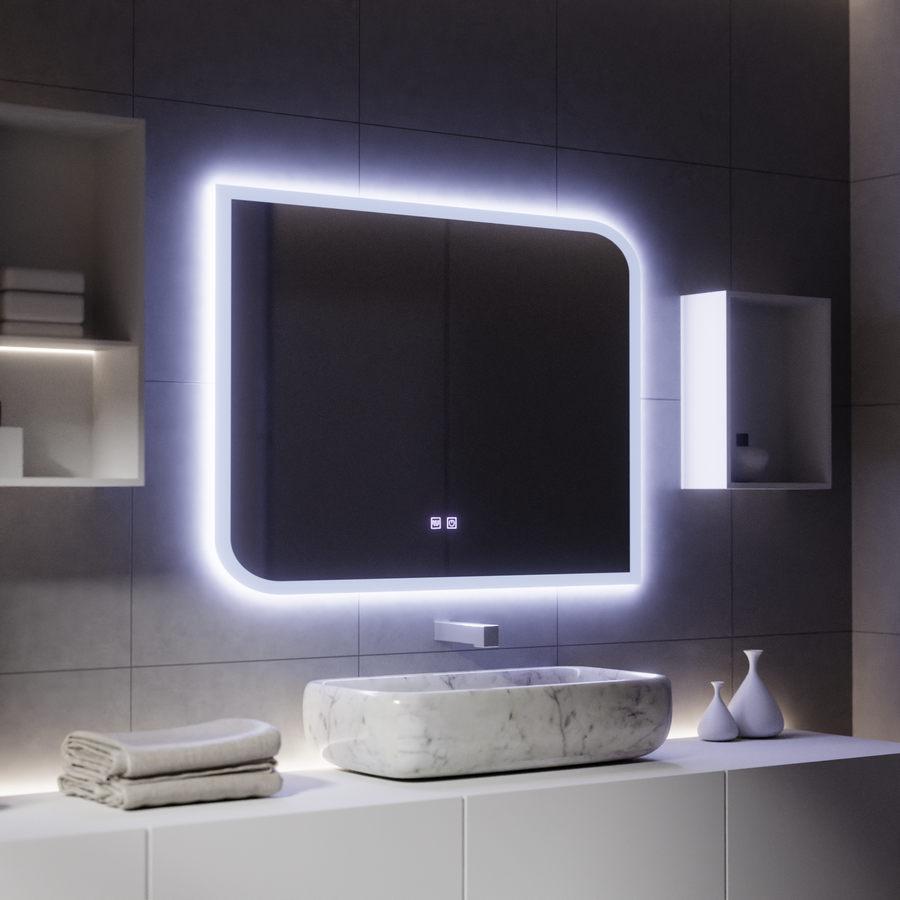 CLARIVO LED Καθρέφτης Ορθογώνιος, 80X60cm, Touch, Demister System Mirrors Korman E Προεπιλεγμένος τίτλος Alessandro Design