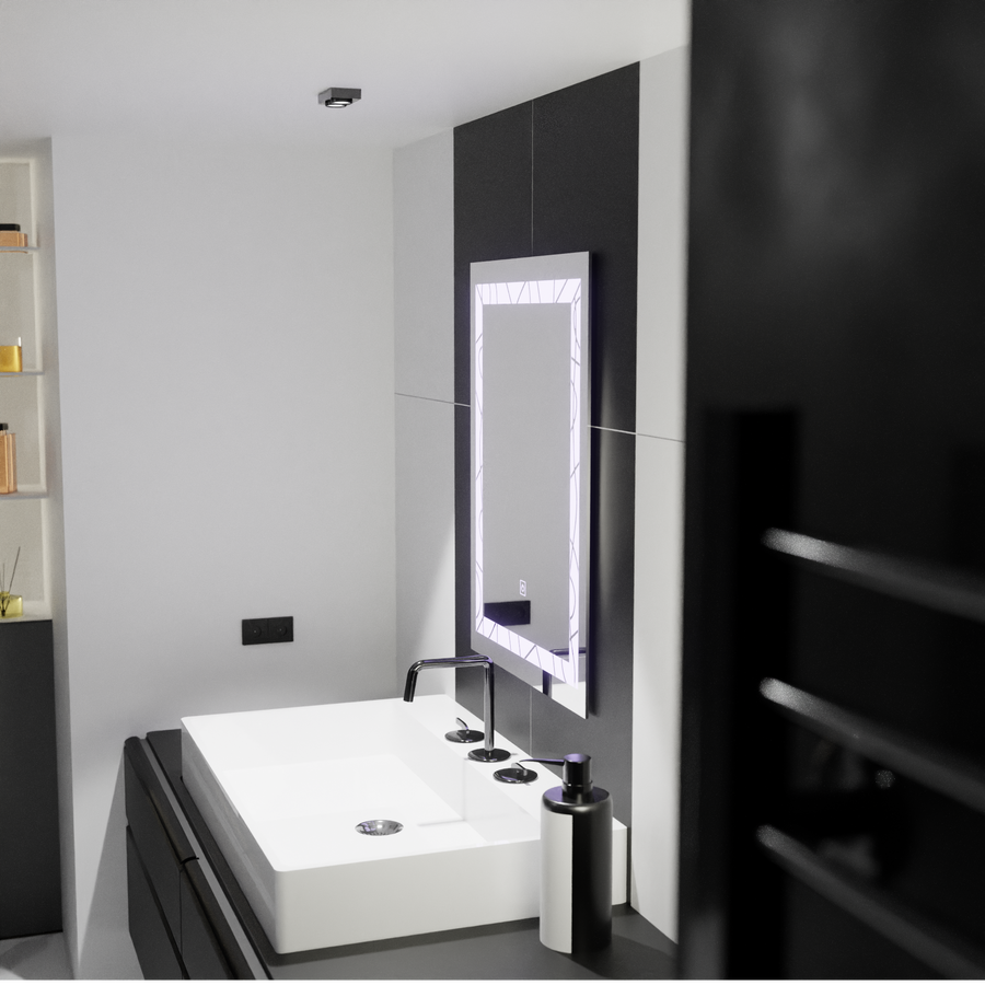 Ορθογώνιος καθρέφτης LED, 60x80cm, Deco Πλαίσιο Basic Touch Mirrors Korman C Προεπιλεγμένος τίτλος Alessandro Design