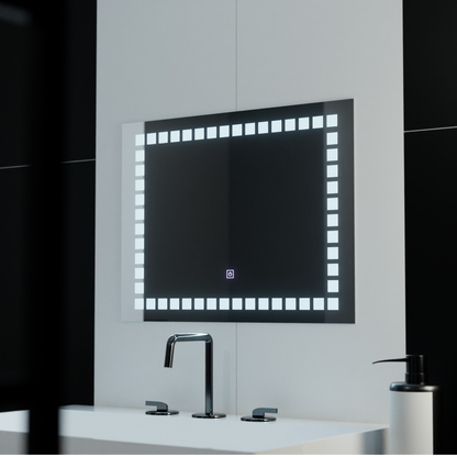 Ορθογώνιος καθρέφτης LED, 80x60 cm, Grid Light Basic Touch Mirrors Korman C Προεπιλεγμένος τίτλος Alessandro Design