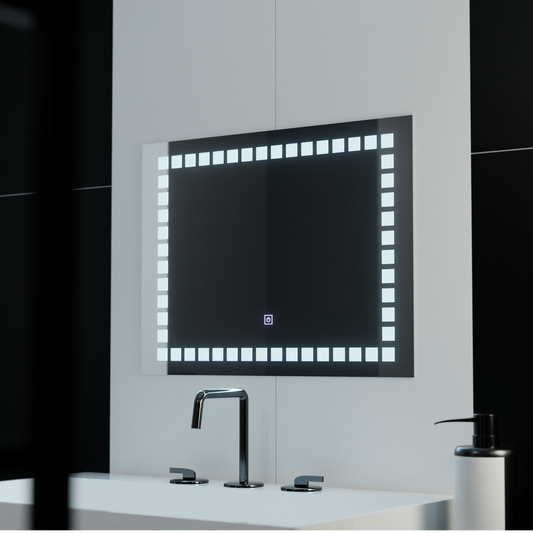 Ορθογώνιος καθρέφτης LED, 80x60 cm, Grid Light Basic Touch Mirrors Korman C Προεπιλεγμένος τίτλος Alessandro Design