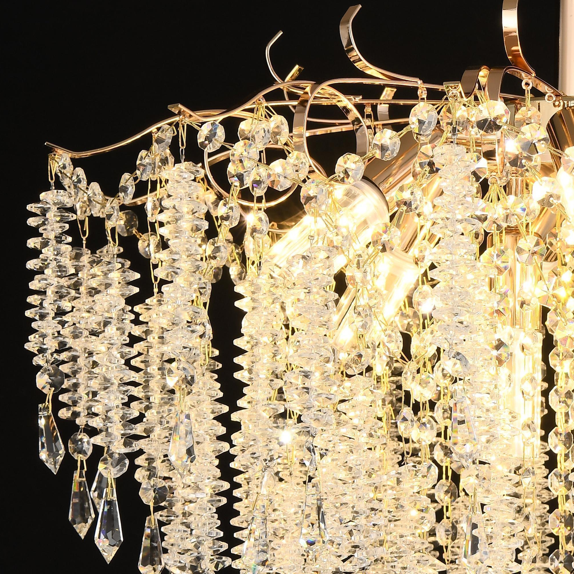 Candelabru Cristal STROZZI Magno 8xE14, Diametru 60cm, Auriu Candelabre Cristal Default Title Alessandro Design