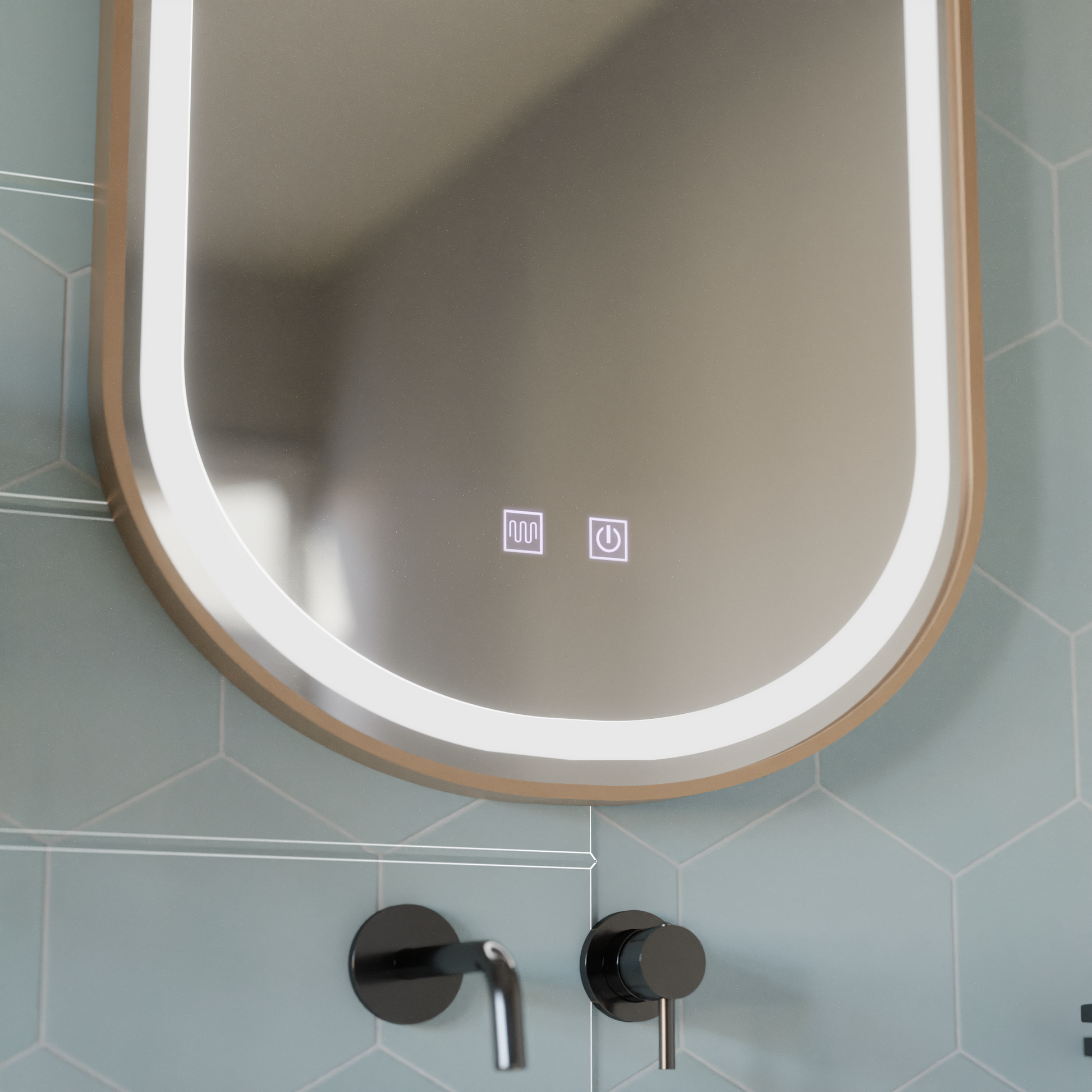 LED Touch Impora Mirror Demist System 50x80 cm Ροζ χρυσό Πλαίσιο Καθρέφτες Korman E Προεπιλεγμένος τίτλος Alessandro Design
