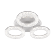 FREJA LED Πολυέλαιος με Τηλεχειριστήριο, 50W, 3000K/4000K/6000K, Dimmable, White, Crystals, 3 Circles LED Chandeliers with Remote Control Προεπιλεγμένος τίτλος Alessandro Design