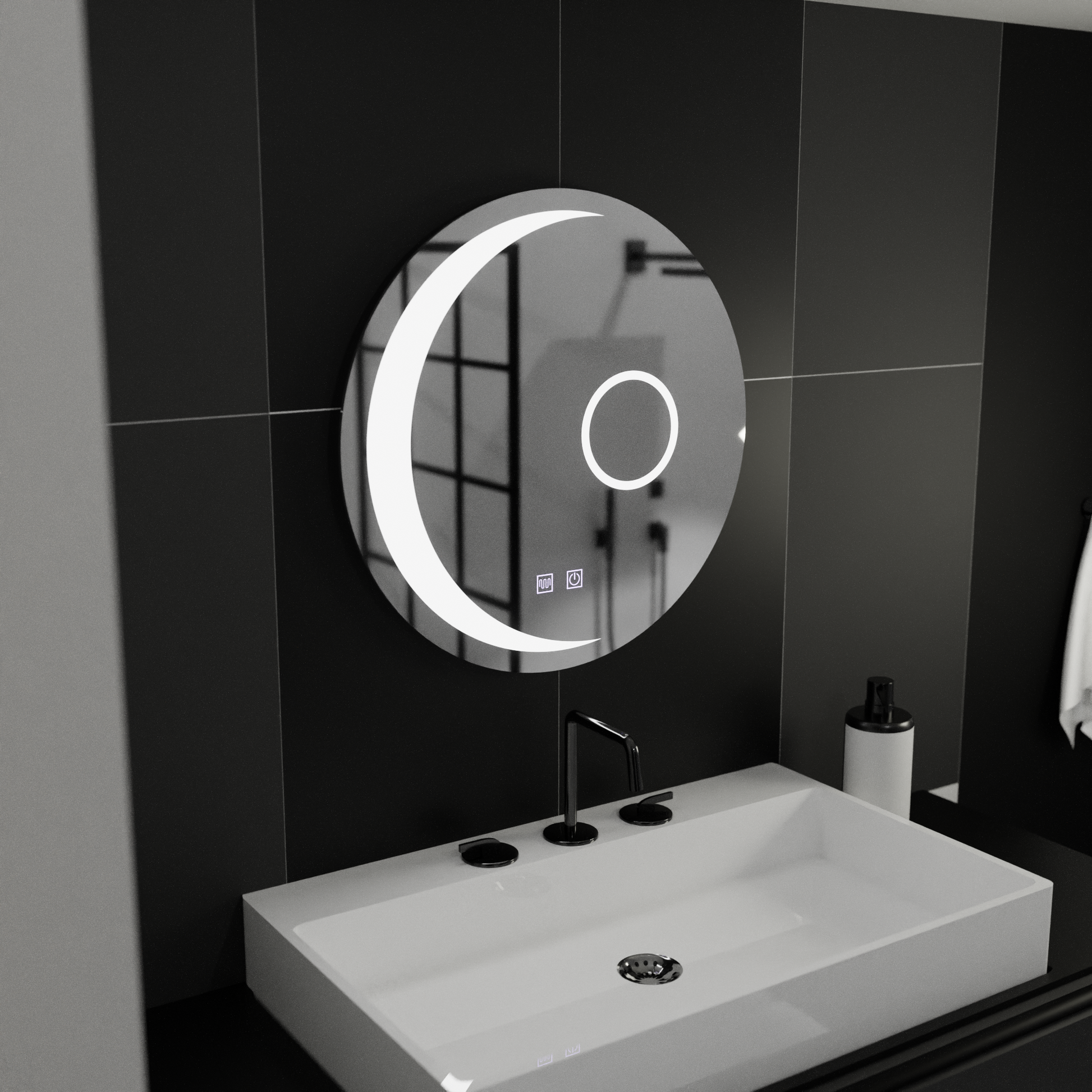 LED Στρογγυλός καθρέφτης, 60cm, Orbis Touch, Σύστημα Demister, Dimmable Mirrors Korman E Προεπιλεγμένος τίτλος Alessandro Design