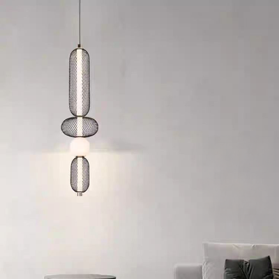 Κρεμαστός πολυέλαιος LED LM551/4BK, 24W, Light 3000/4000/6000K, Μαύρος, Ρυθμιζόμενο ύψος