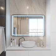 Ορθογώνιος καθρέφτης LED 100x65cm EDGE Touch Demister System, Καθρέφτες μαύρου πλαισίου Korman E Προεπιλεγμένος τίτλος Alessandro Design