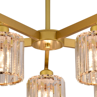 Lustra Clasica Moderna LC110/5GD cu Cristal, 5xE27, Auriu, Metal si Cristal Lustre Clasice Default Title Alessandro Design