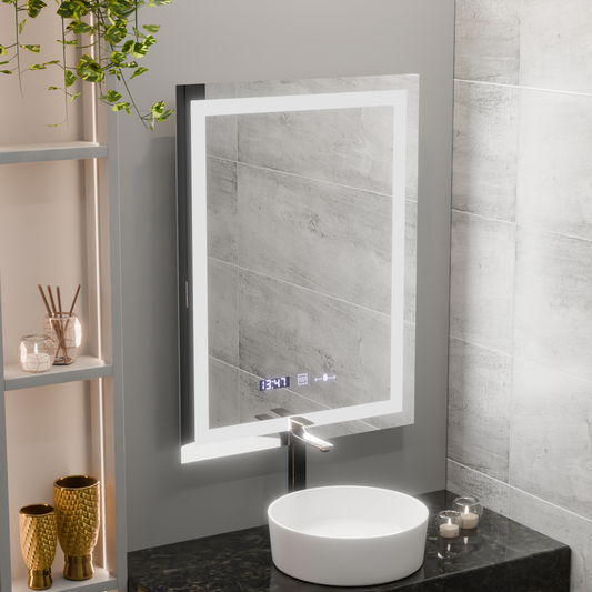 Ορθογώνιος καθρέφτης LED, 75x90 cm, Verite MotionGlow Marcello, Σύστημα Demister, Ρολόι & Θερμόμετρο, Dimable Mirrors Marcello Προεπιλεγμένος τίτλος Alessandro Design