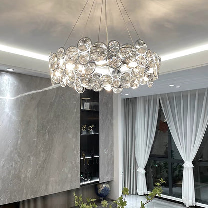 Angelica Crystal Chandelier 6XE14 Silver, Διάμετρος 49cm, Ρυθμιζόμενο ύψος Modern Chandeliers Προεπιλεγμένος τίτλος Alessandro Design