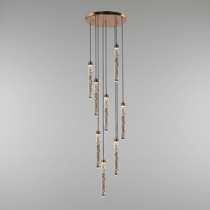 Candelabru Cristal LED 21W, VERTILUX Supremo, Lumina Calda/Neutra/Rece, Diametru 35cm Auriu Candelabre Cristal Default Title Alessandro Design