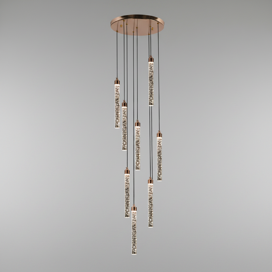 Candelabru Cristal LED 21W, VERTILUX Supremo, Lumina Calda/Neutra/Rece, Diametru 35cm Auriu Candelabre Cristal Default Title Alessandro Design