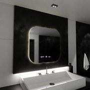 Ορθογώνιος καθρέφτης LED 60x60 Aura Riflesso Puro MotionGlow Marcello, Σύστημα αποθάμβωσης, Θερμόμετρο και ρολόι, Dimable Mirrors Marcello Προεπιλεγμένος τίτλος Alessandro Design