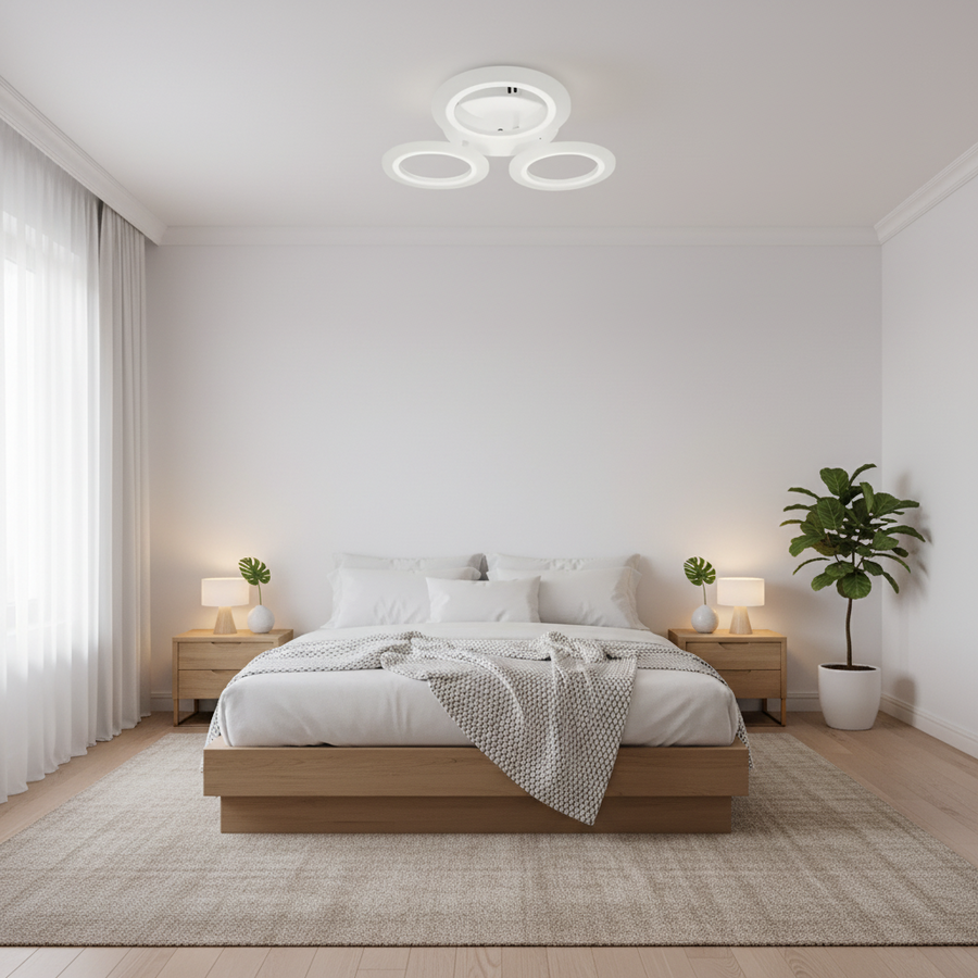 ΜΕΓΑΛΟΣ πολυέλαιος LED 27W, 3 Κύκλοι, Ουδέτερο φως, Λευκό
