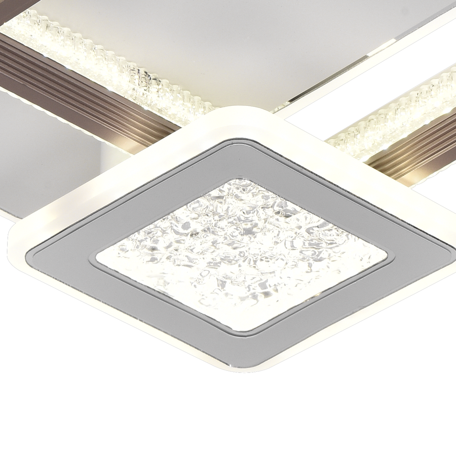 Πολυέλαιος LED NYXORA 51W, 3 Τετράγωνα, Κρύο/Ζεστό/Ουδέτερο φως, Λευκοί πολυέλαιοι LED Προεπιλεγμένος τίτλος Alessandro Design