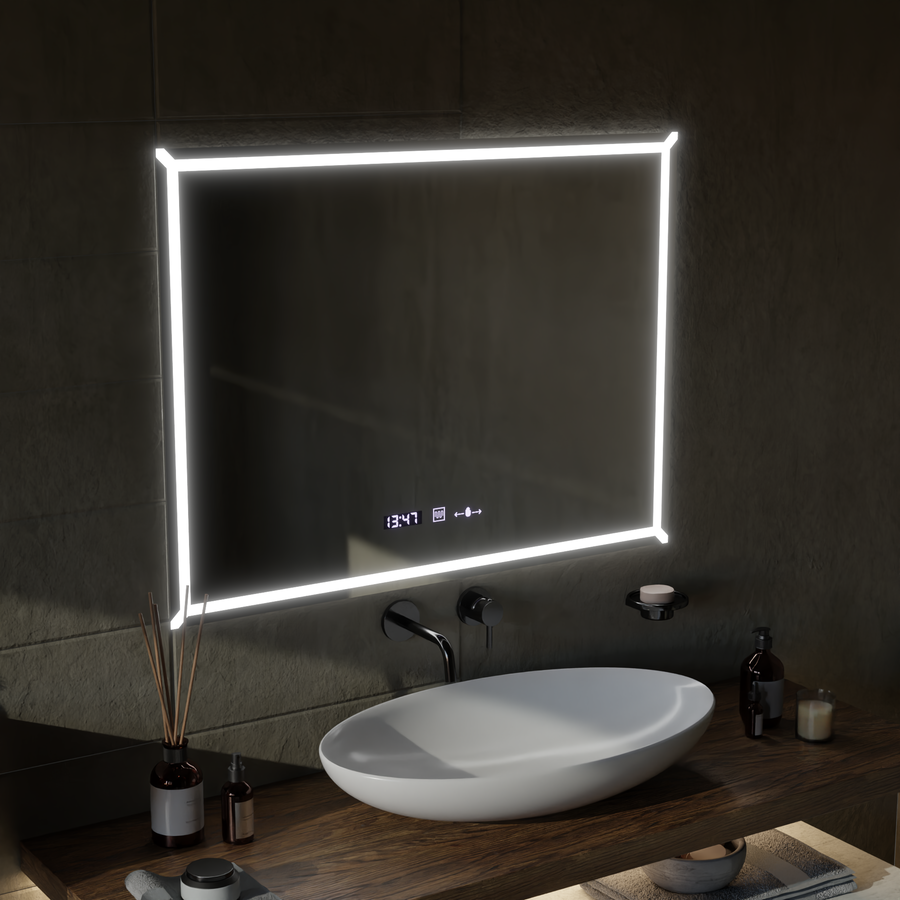 Ορθογώνιος καθρέφτης LED, 80x60cm, VillayTouch Marcello, Σύστημα ξεθάμβωσης, Dimabila Mirrors Marcello Προεπιλεγμένος τίτλος Alessandro Design