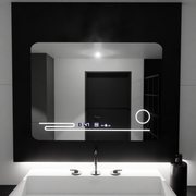 Ορθογώνιος καθρέφτης LED, 80x60 cm, Harmonie MotionGlow Marcello, Σύστημα αποθαμβώματος, Θερμόμετρο και Ρολόι, Καλλυντικός Μεγεθυντικός φακός, Καθρέφτες Dimable Marcello Προεπιλεγμένος τίτλος Alessandro Design