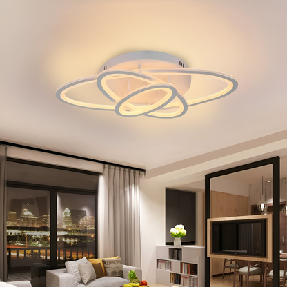 Πολυέλαιος LED με τηλεχειριστήριο TIANA 78W, 3 Ellipse, Κρύο/Ζεστό/Ουδέτερο φως, Dimmable, Λευκός πολυέλαιος LED με τηλεχειριστήριο Προεπιλεγμένος τίτλος Alessandro Design