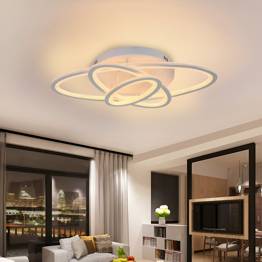 Πολυέλαιος LED με τηλεχειριστήριο TIANA 78W, 3 Ellipse, Κρύο/Ζεστό/Ουδέτερο φως, Dimmable, Λευκός πολυέλαιος LED με τηλεχειριστήριο Προεπιλεγμένος τίτλος Alessandro Design