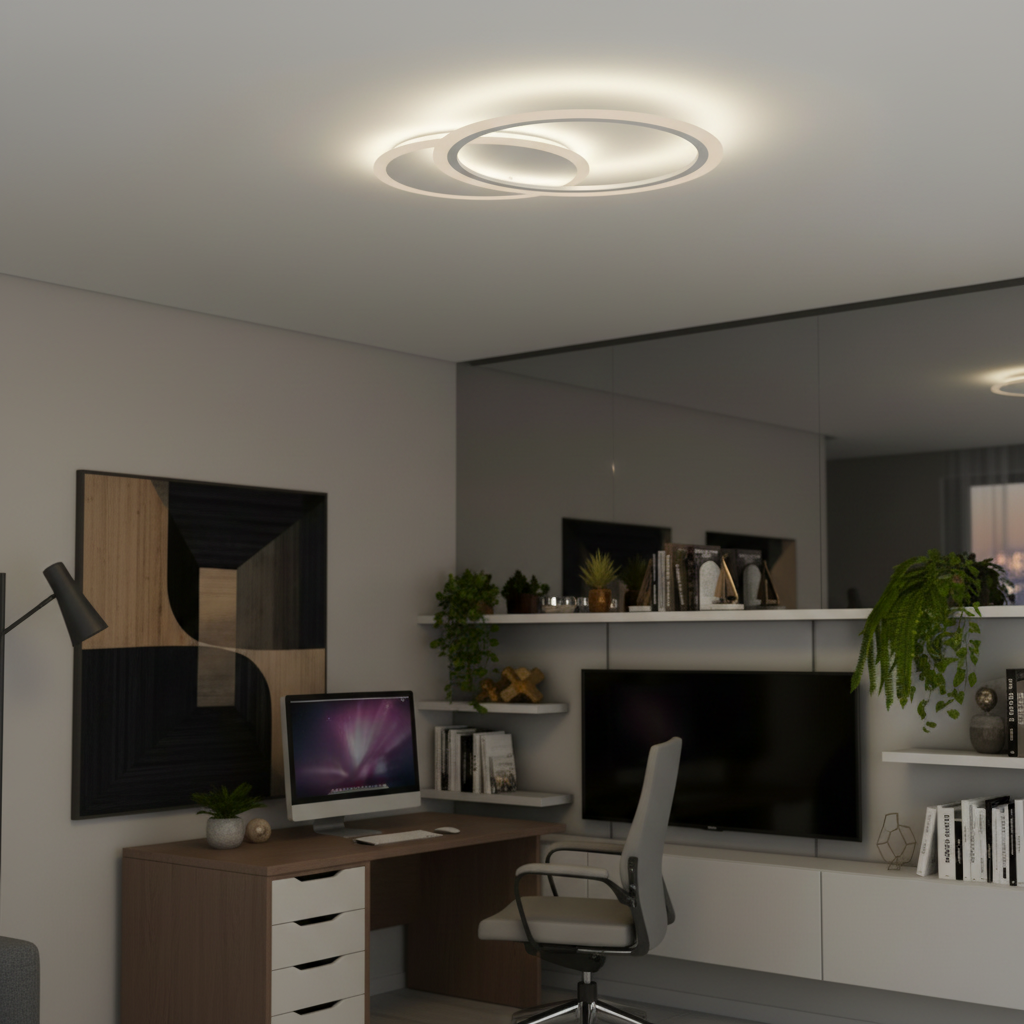 Πολυέλαιος LED με τηλεχειριστήριο LUCY 27W, 2 κύκλοι, κρύο/θερμ/ουδέτερο φως, ρυθμιζόμενο, λευκός πολυέλαιος LED με τηλεχειριστήριο Προεπιλεγμένος τίτλος Alessandro Design