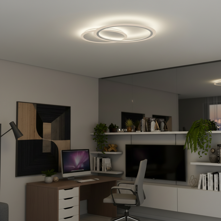 Πολυέλαιος LED με τηλεχειριστήριο LUCY 27W, 2 κύκλοι, κρύο/θερμ/ουδέτερο φως, ρυθμιζόμενο, λευκός πολυέλαιος LED με τηλεχειριστήριο Προεπιλεγμένος τίτλος Alessandro Design
