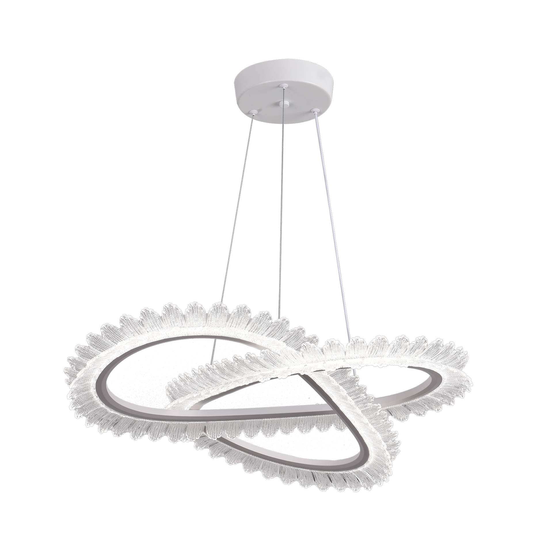 Lustra LED cu Telecomanda LT187WH, Cristal si Metal, 52W, Dimabila, Inaltime Reglabila, lumina Rece/Calda/Neutra, Iluminat Luxos Lustre LED cu Telecomanda Default Title Alessandro Design