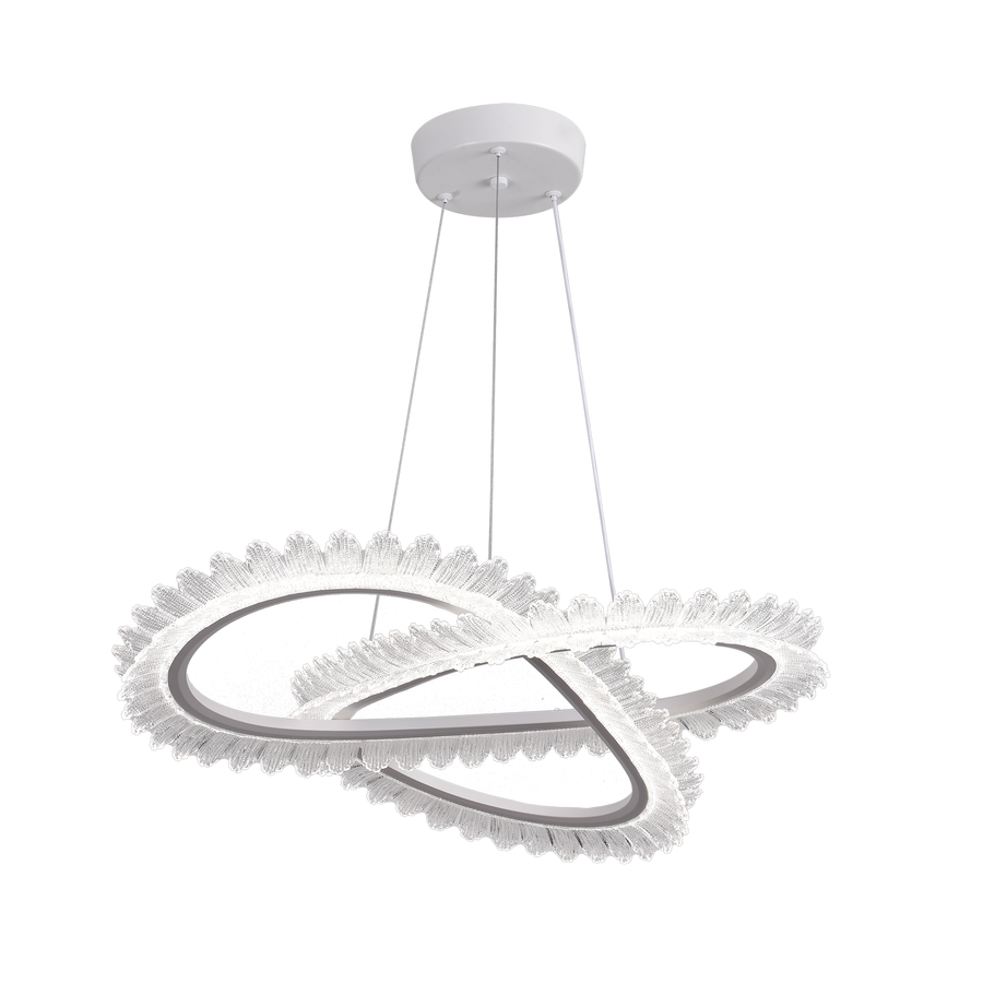 Lustra LED cu Telecomanda LT187WH, Cristal si Metal, 52W, Dimabila, Inaltime Reglabila, lumina Rece/Calda/Neutra, Iluminat Luxos Lustre LED cu Telecomanda Default Title Alessandro Design
