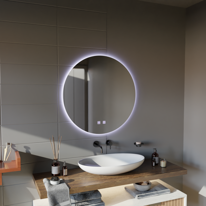 Στρογγυλός καθρέφτης LED, 70cm, Isolda, Touch, Demister System Mirrors Korman E Προεπιλεγμένος τίτλος Alessandro Design