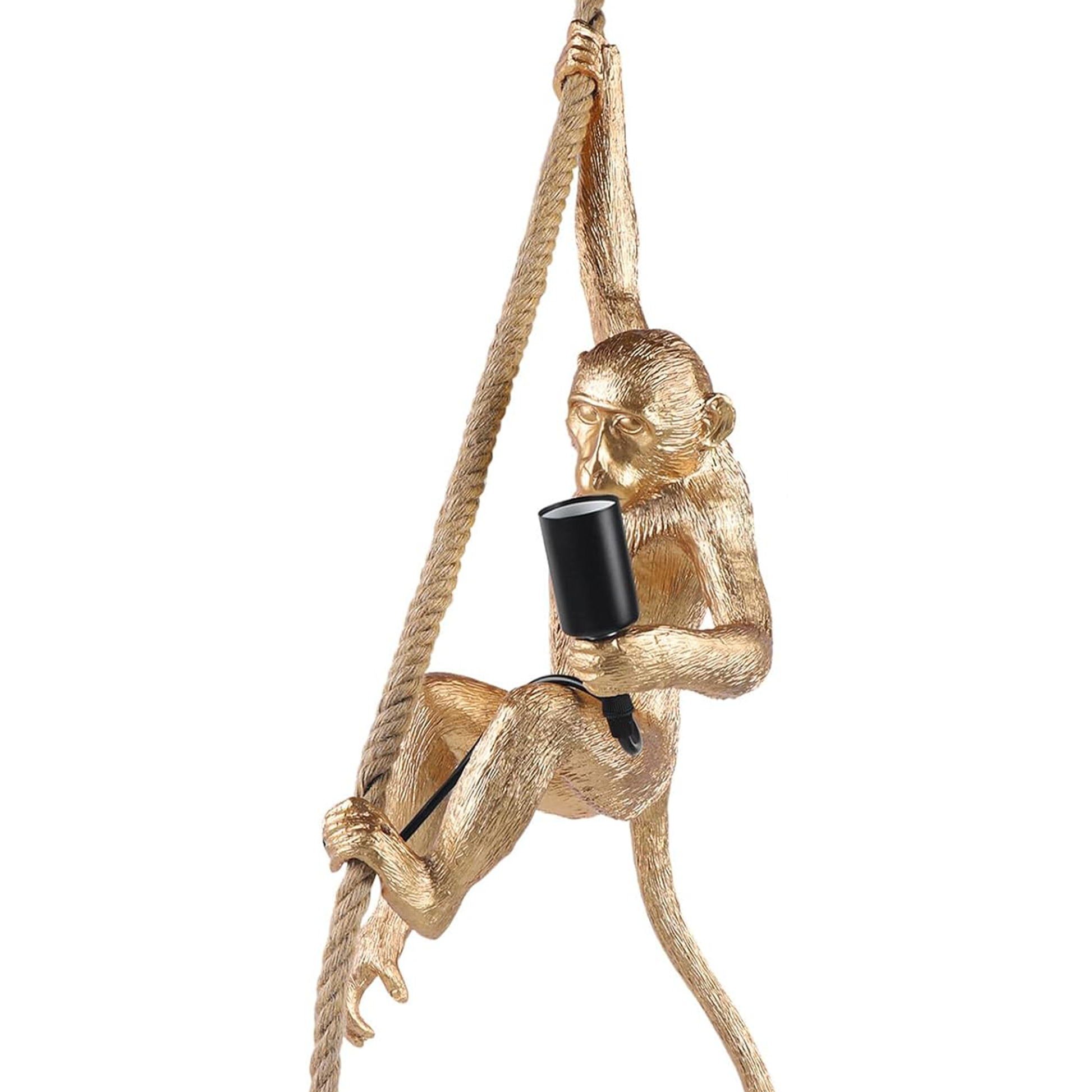 Vintage Hanging Chandelier, LV700, 1xE27, Monkey, String and Metal, Black Support Vintage Chandeliers Προεπιλεγμένος τίτλος Alessandro Design