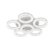 FREJA LED Πολυέλαιος με Τηλεχειριστήριο, 51cm, 90W, 3000K/4000K/6000K, Dimmable, White, Crystals, 6 Circles LED Chandeliers with Remote Control Προεπιλεγμένος τίτλος Alessandro Design